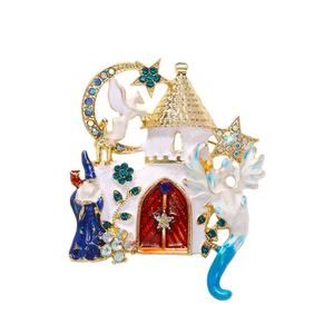 COTTAGE CASTLE UNICORN WIZARD DRAGON BROOCH NEW‎